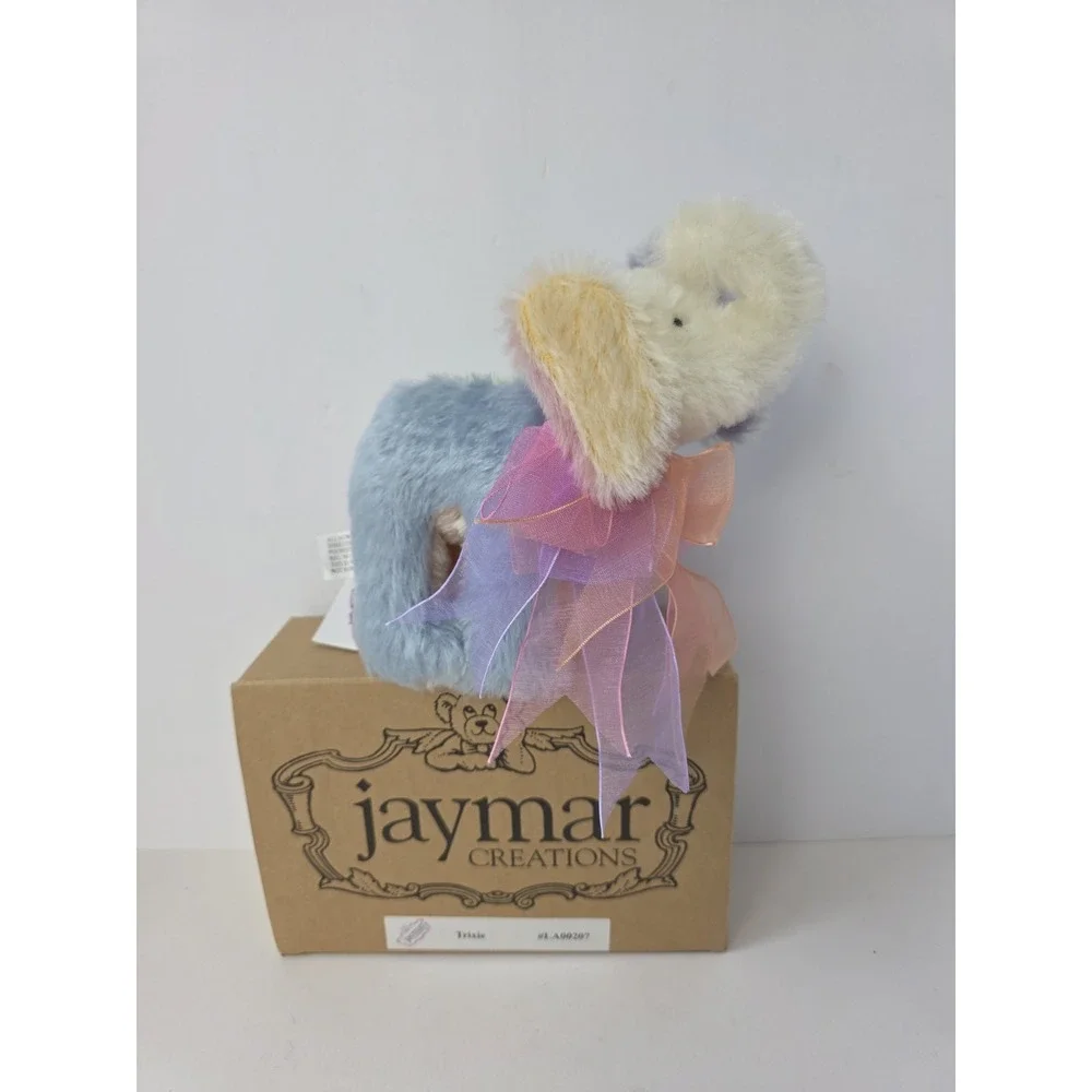 Jaymar Creations Trixie elephant w/ box and tags mohair colorful